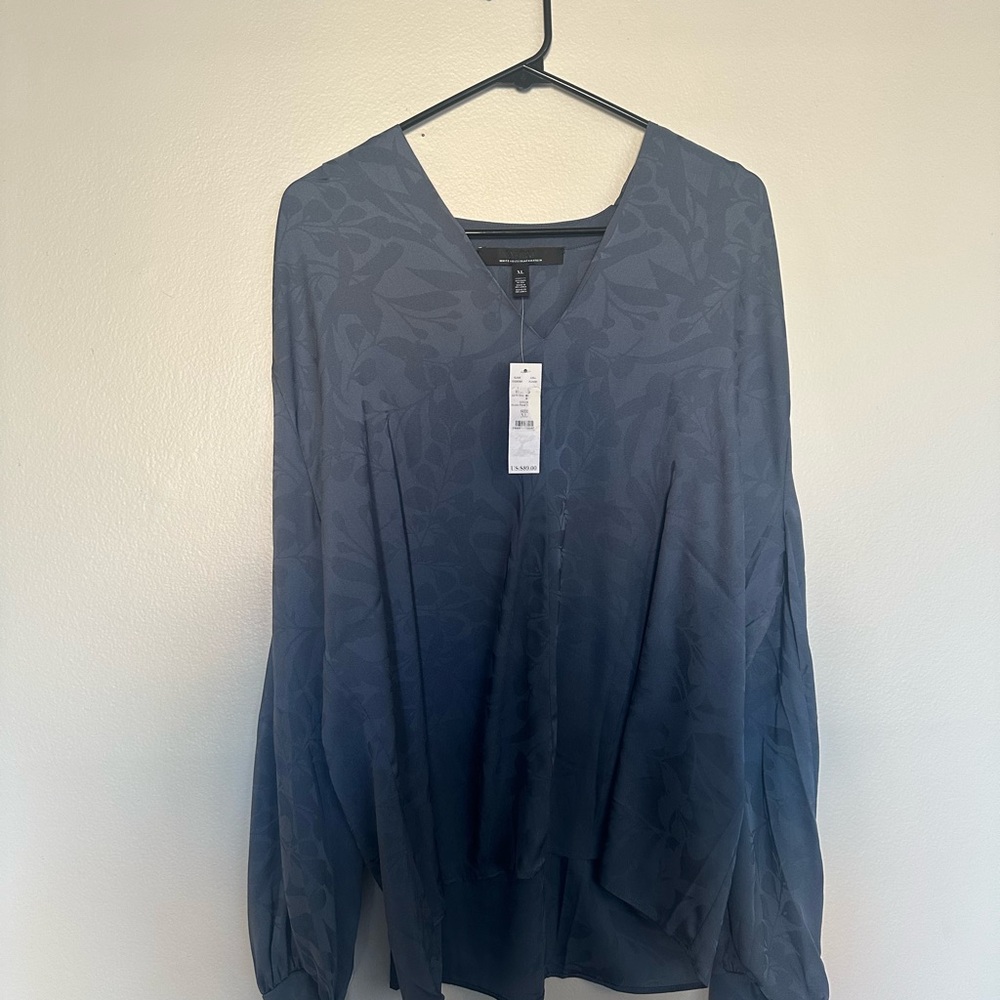 WHBM Pleated Shoulder Blouse - NWT